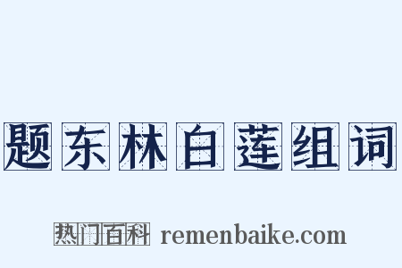 题东林白莲组词是什么意思的图片